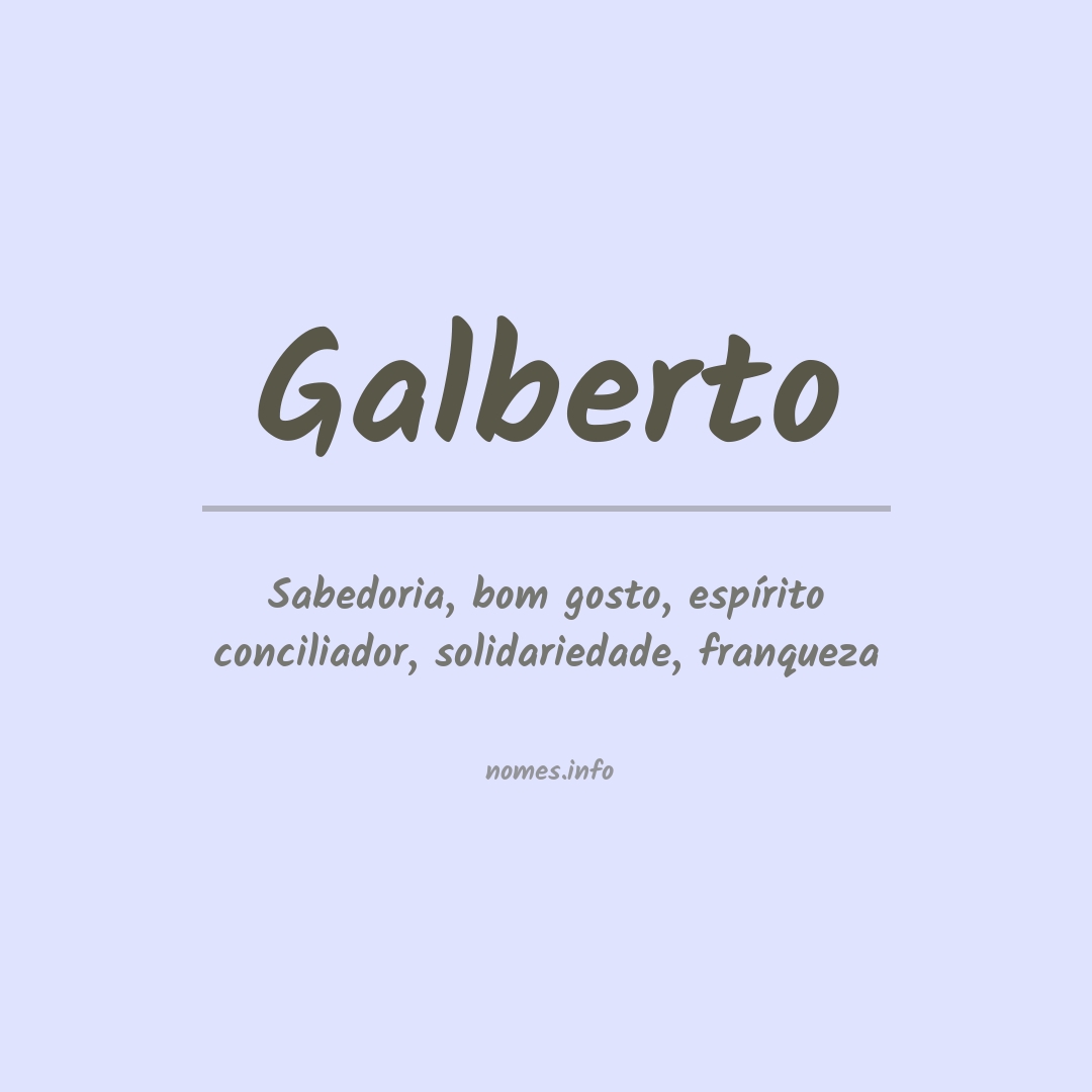 Significado do nome Galberto