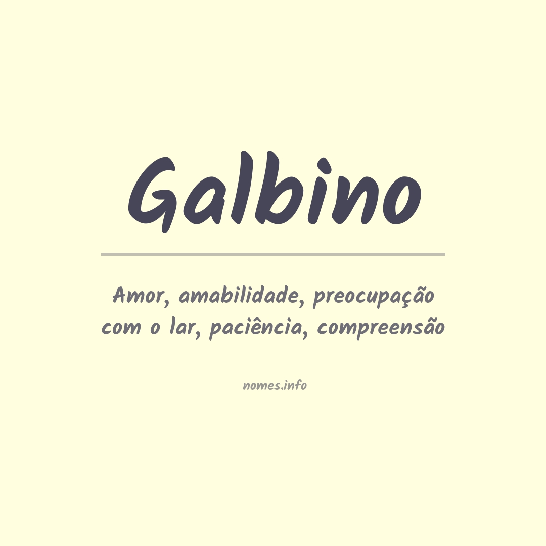 Significado do nome Galbino