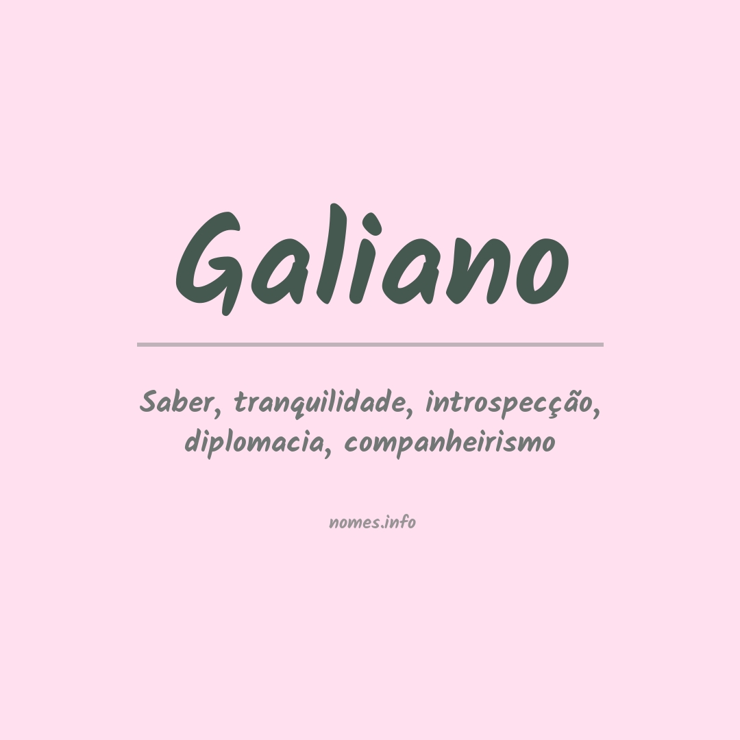 Significado do nome Galiano
