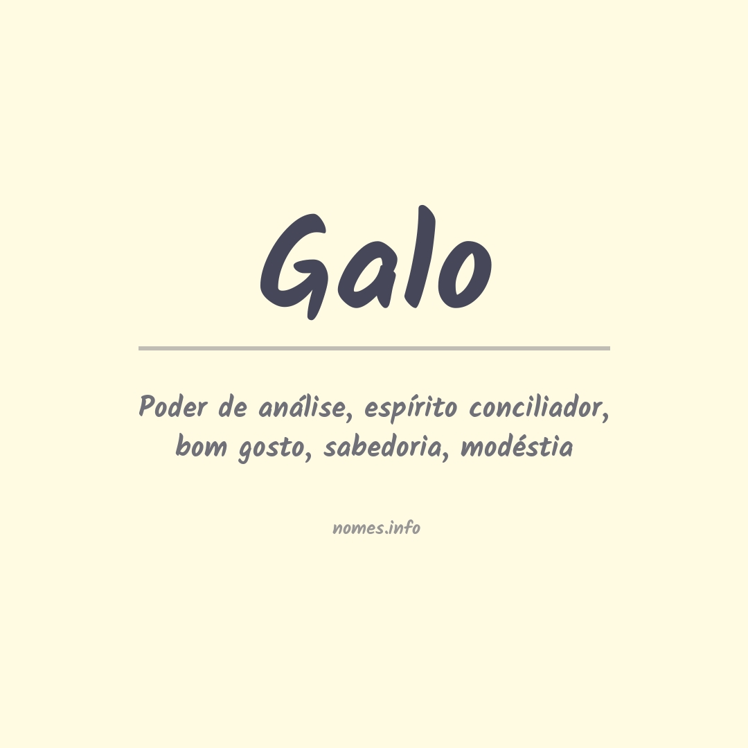 Significado do nome Galo