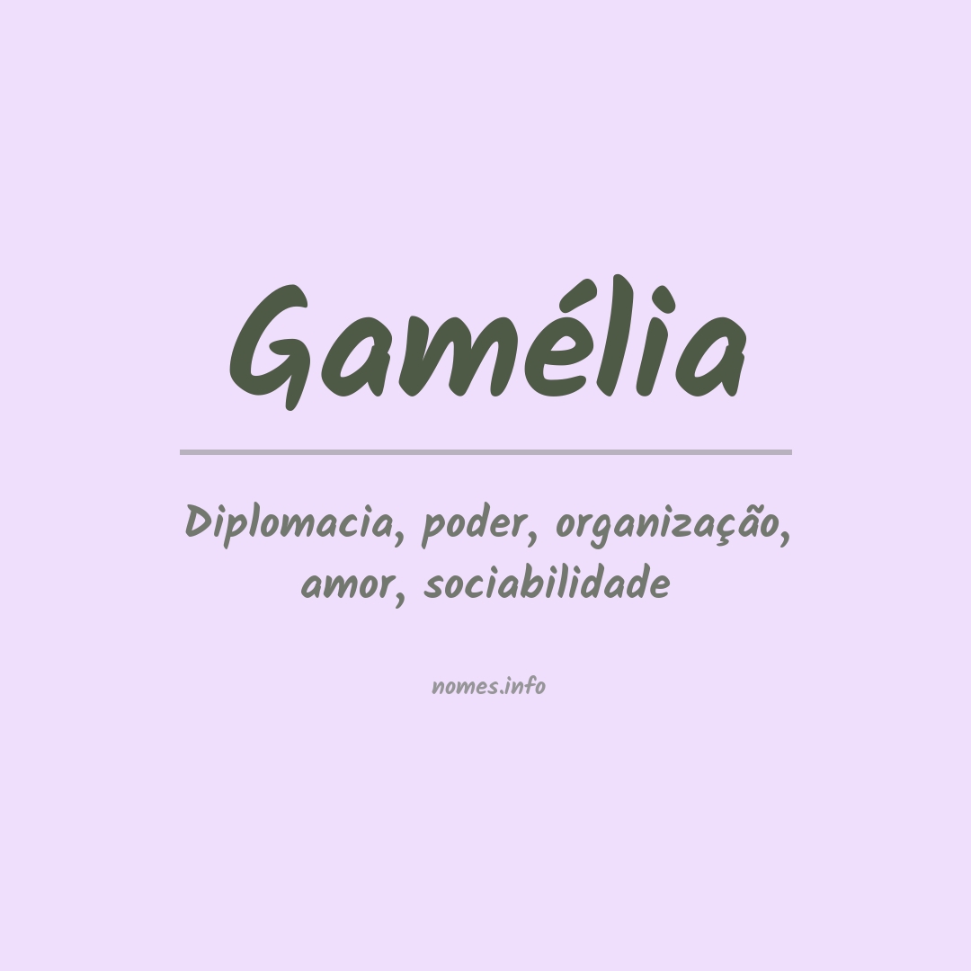 Significado do nome Gamélia