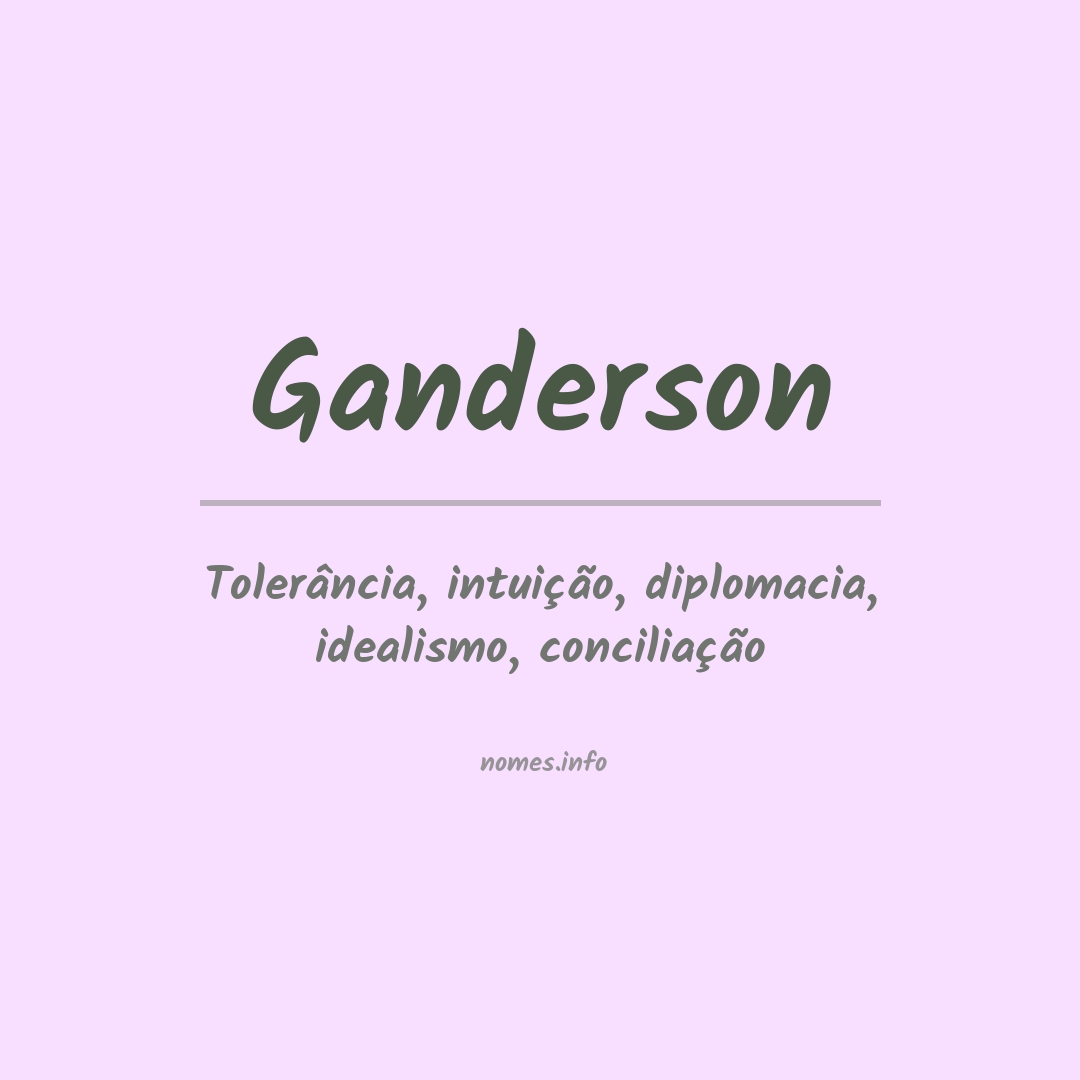 Significado do nome Ganderson