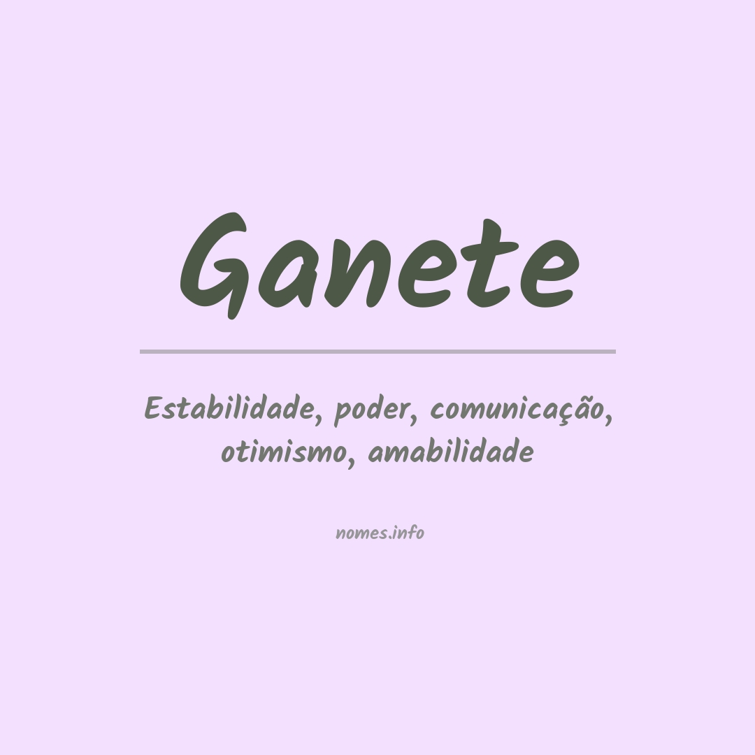 Significado do nome Ganete