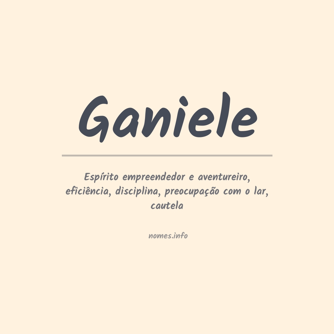 Significado do nome Ganiele