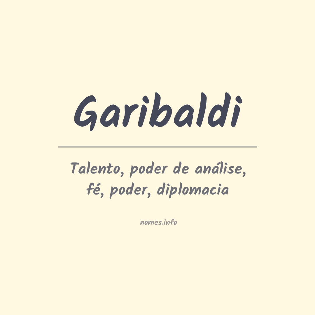 Significado do nome Garibaldi