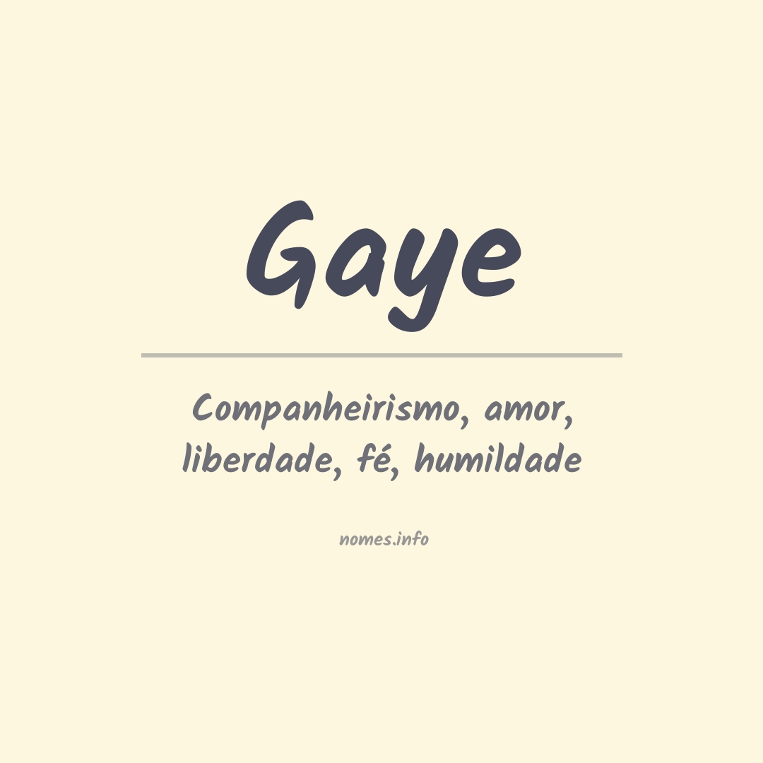 Significado do nome Gaye