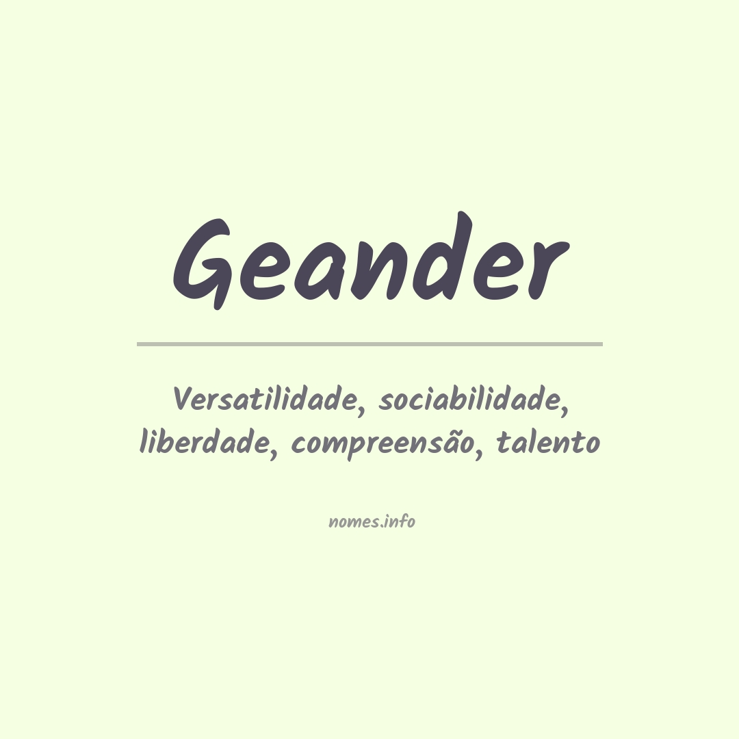 Significado do nome Geander