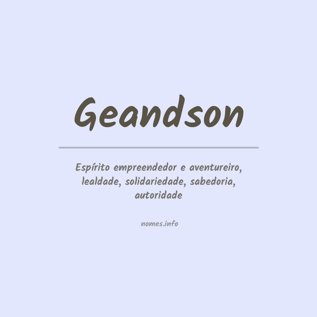 Significado do nome Geandson