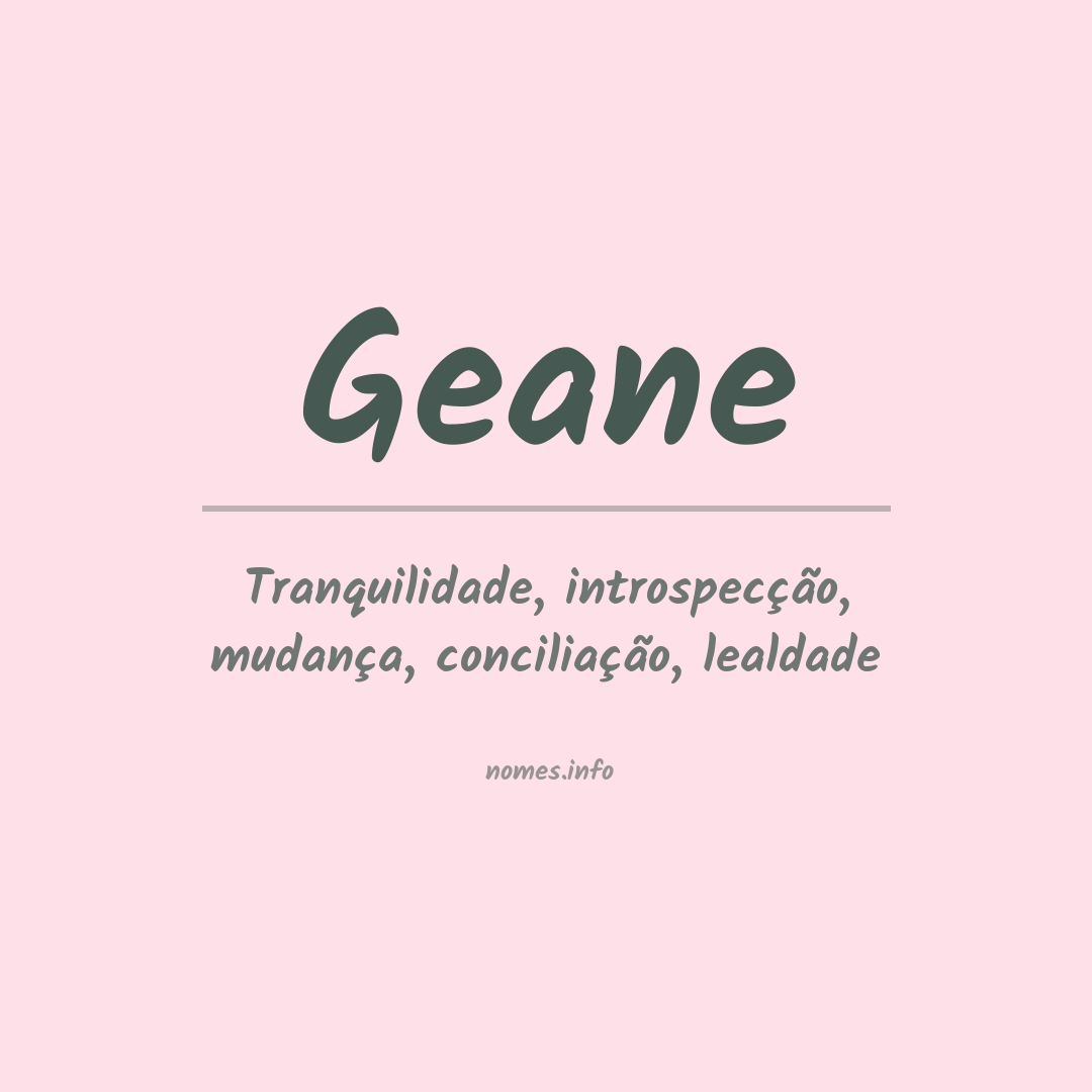 Significado do nome Geane