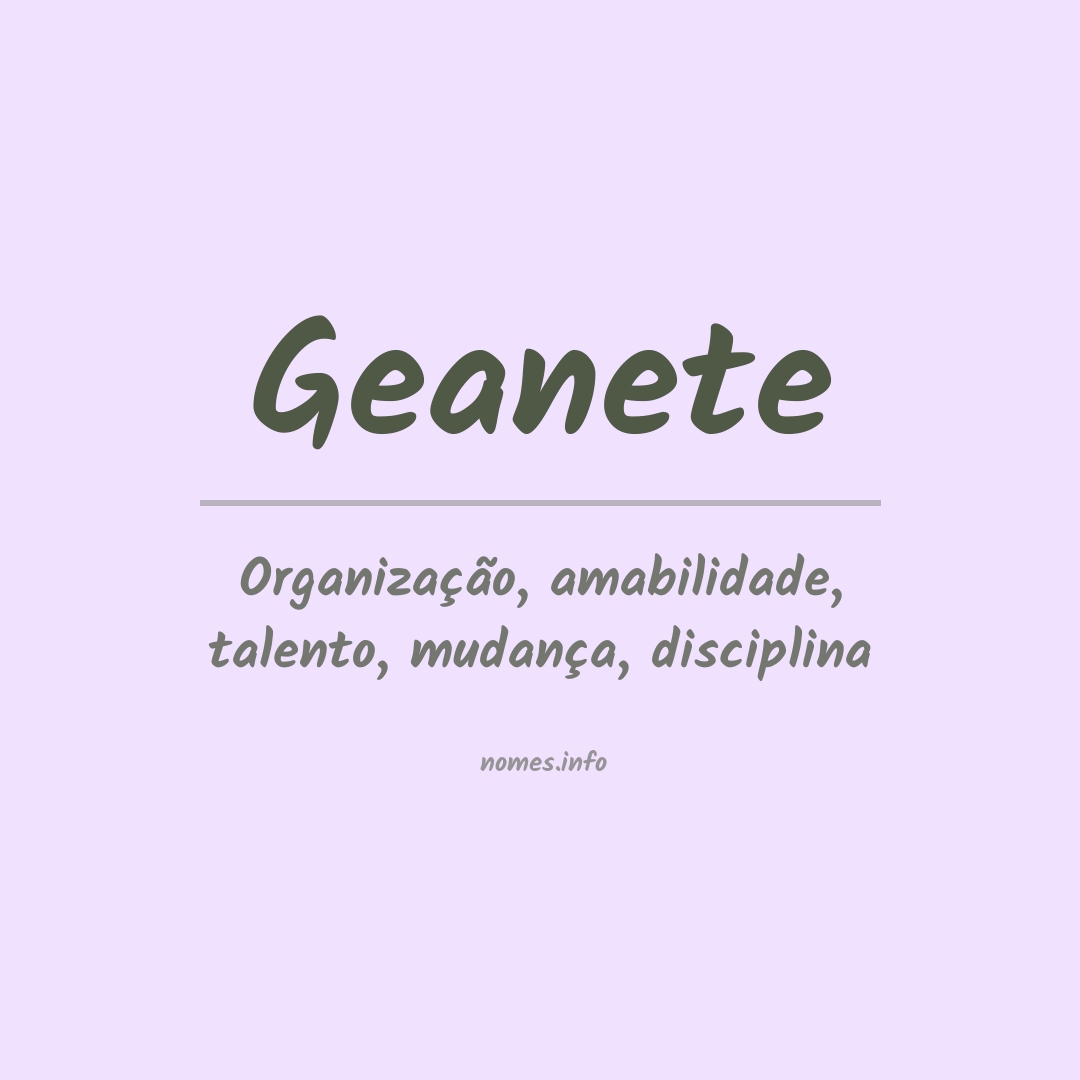 Significado do nome Geanete