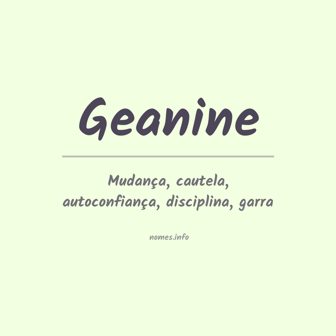 Significado do nome Geanine
