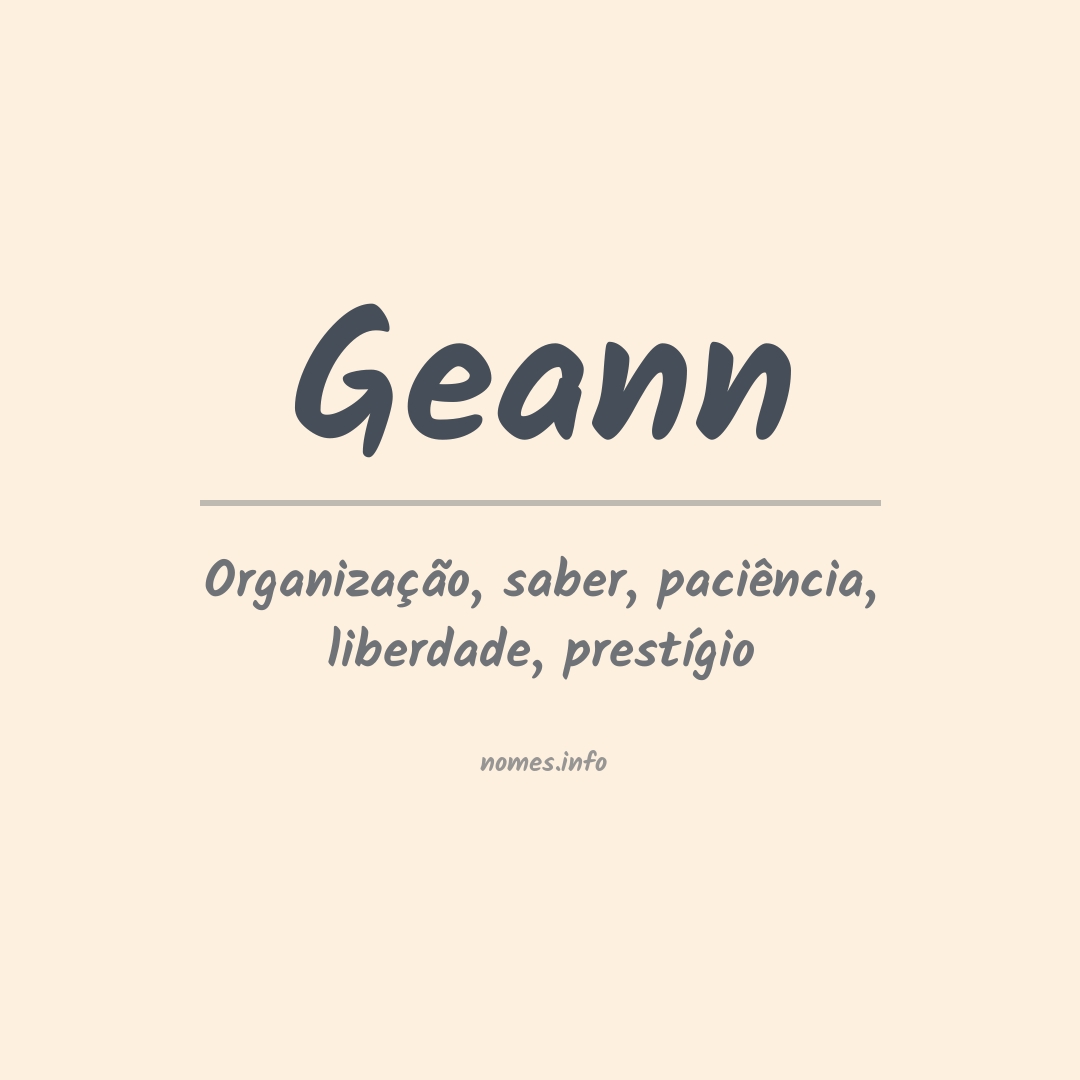 Significado do nome Geann