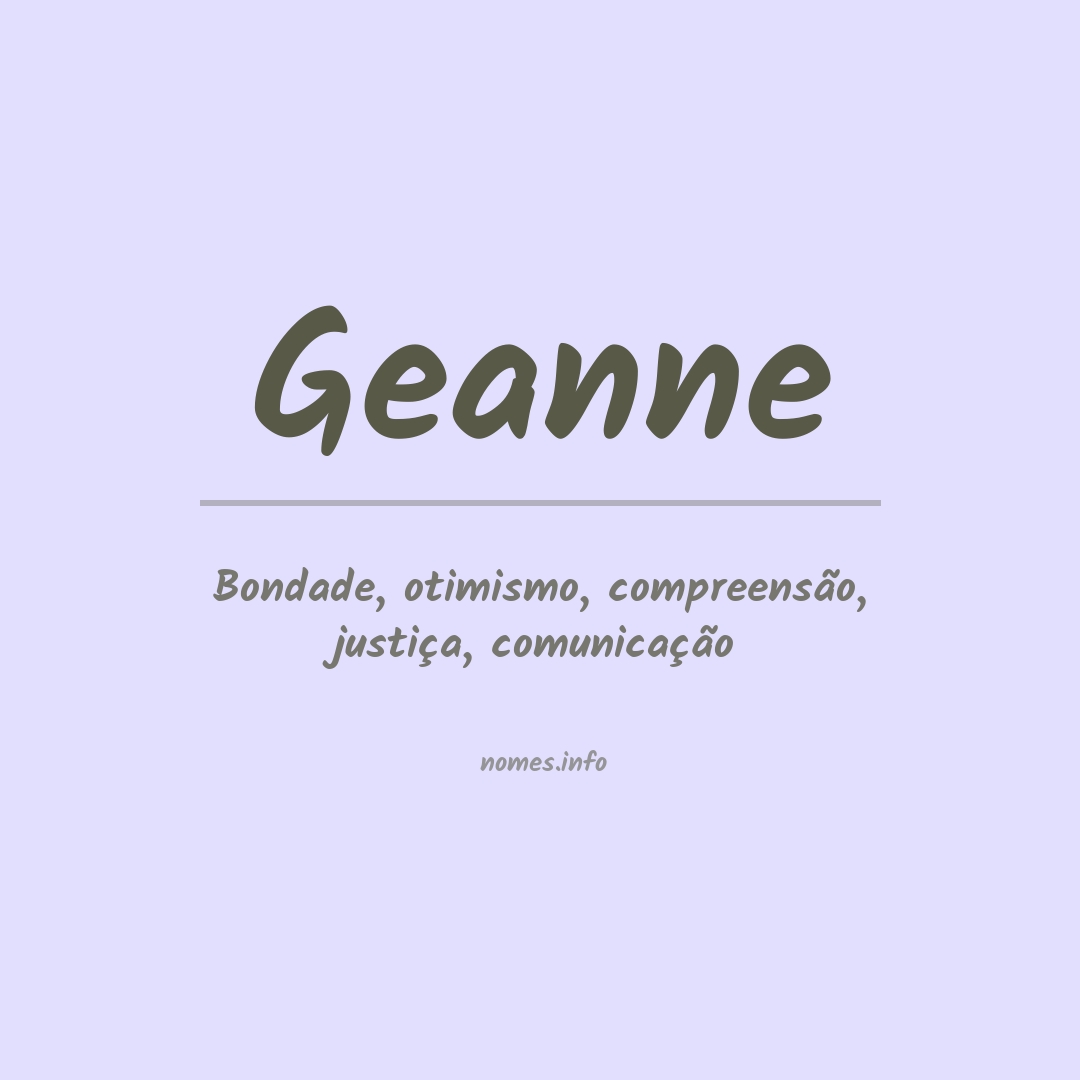 Significado do nome Geanne