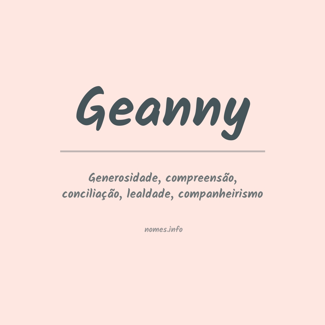 Significado do nome Geanny