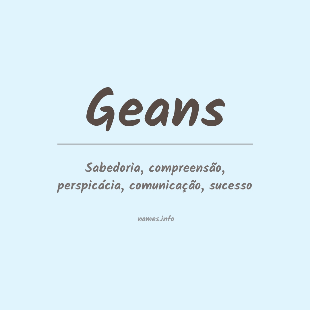 Significado do nome Geans