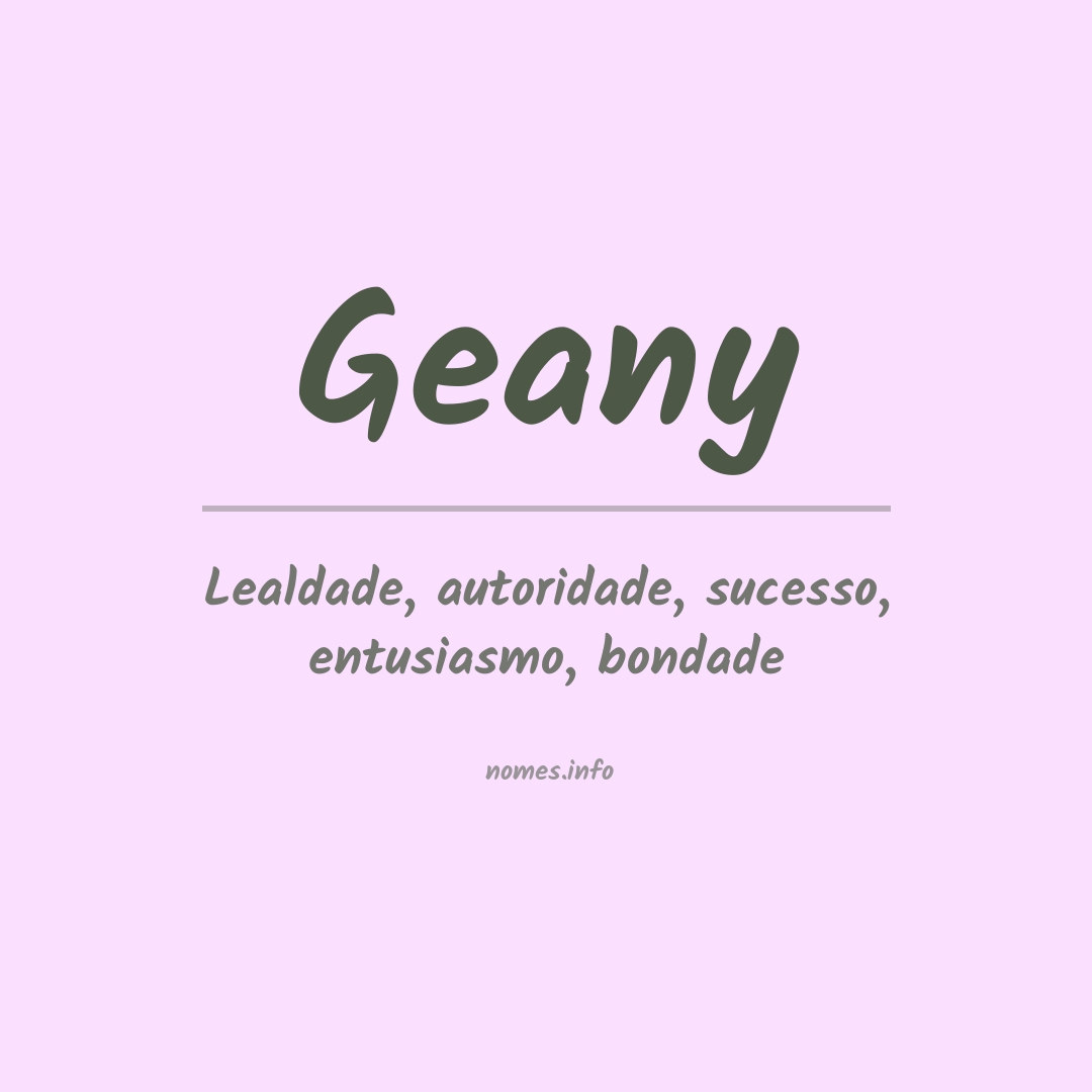 Significado do nome Geany