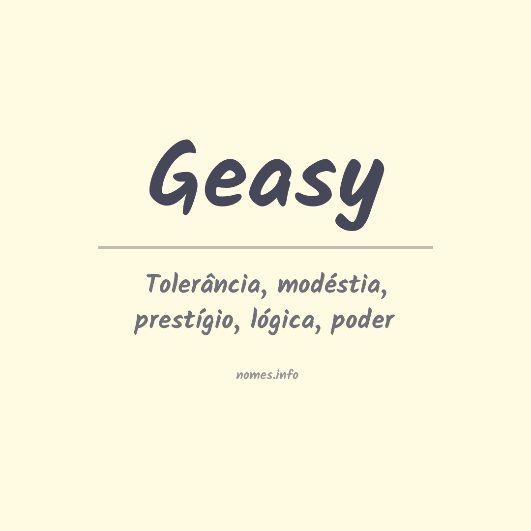 Significado do nome Geasy