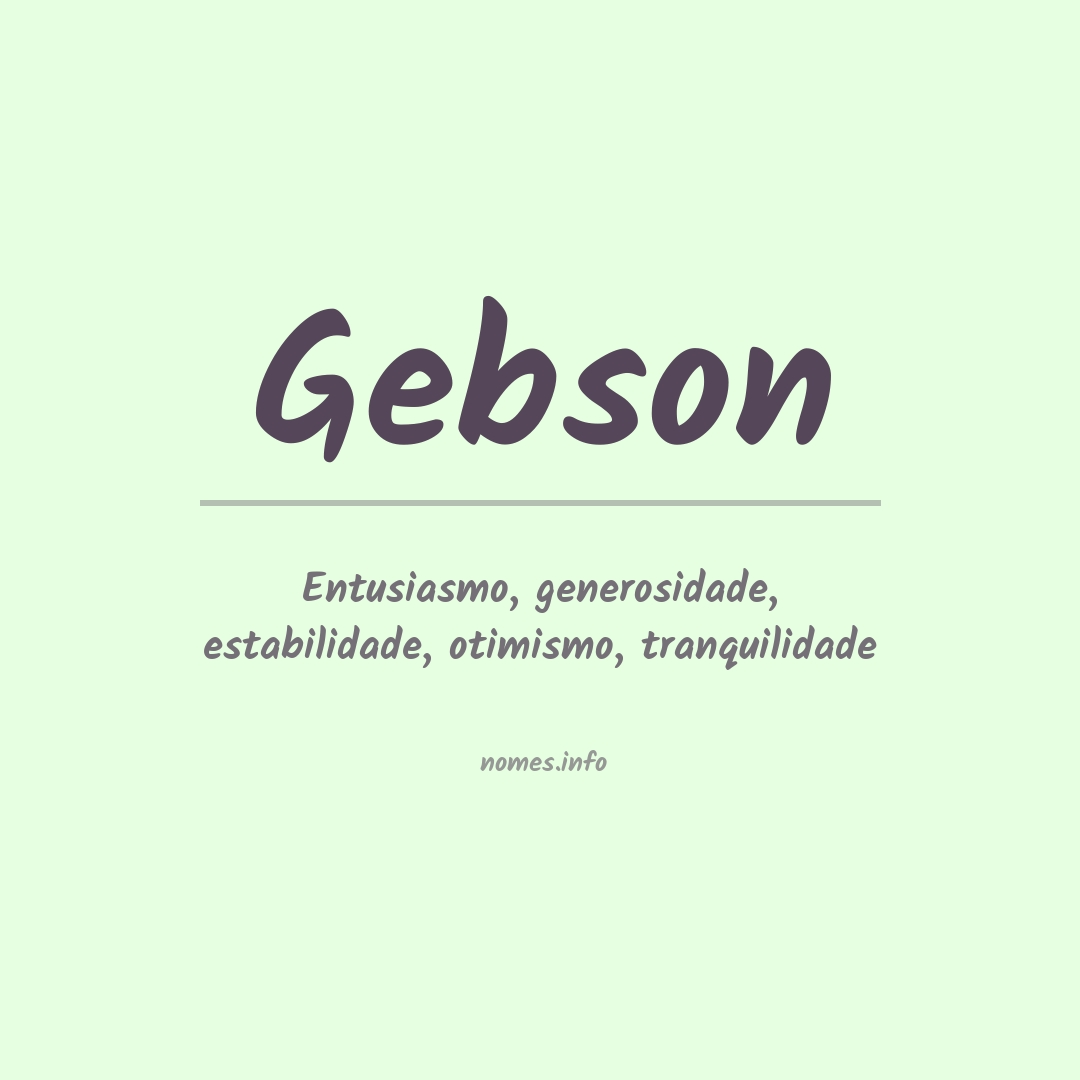 Significado do nome Gebson