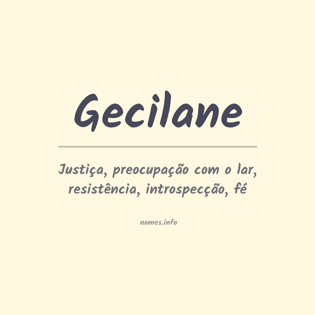 Significado do nome Gecilane