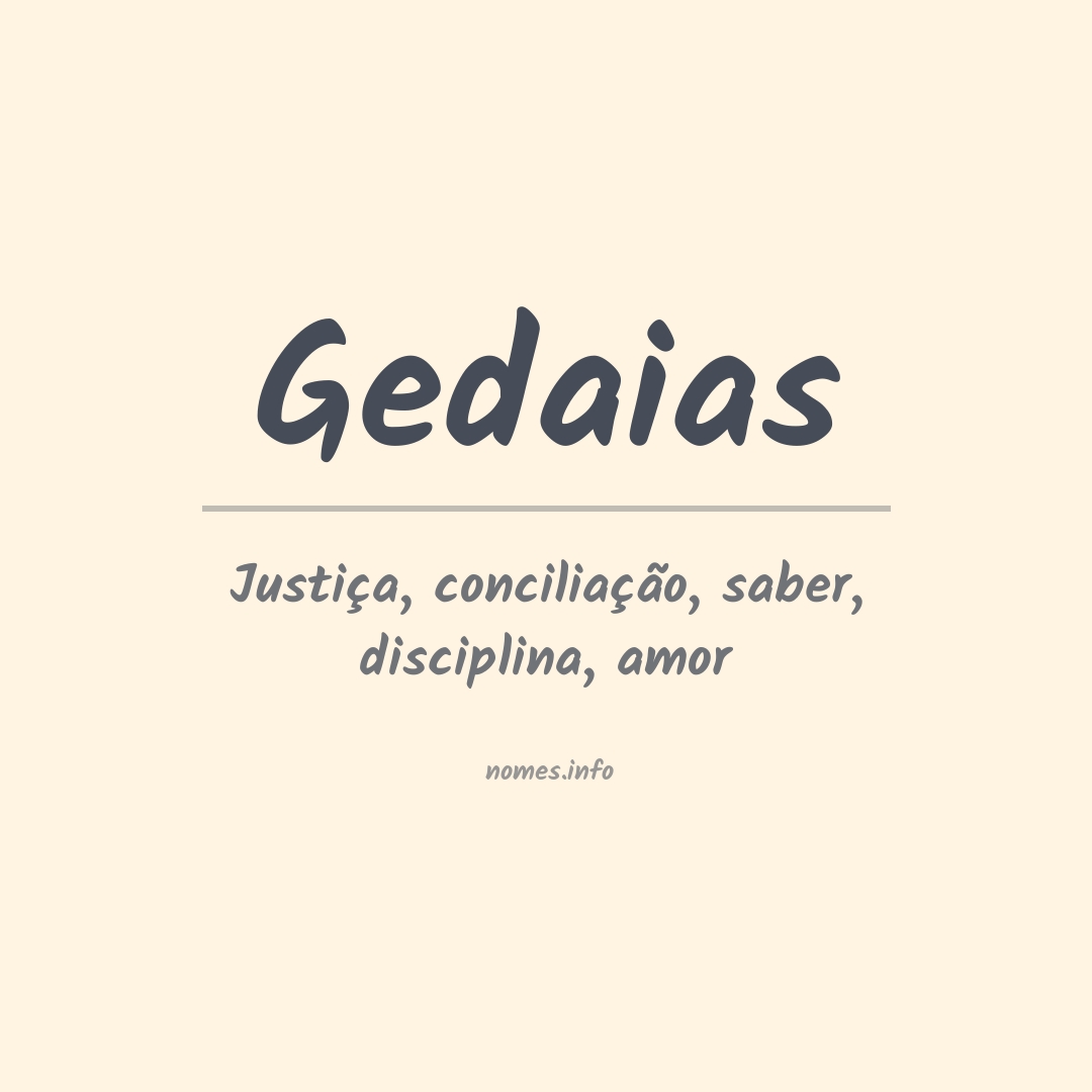 Significado do nome Gedaias