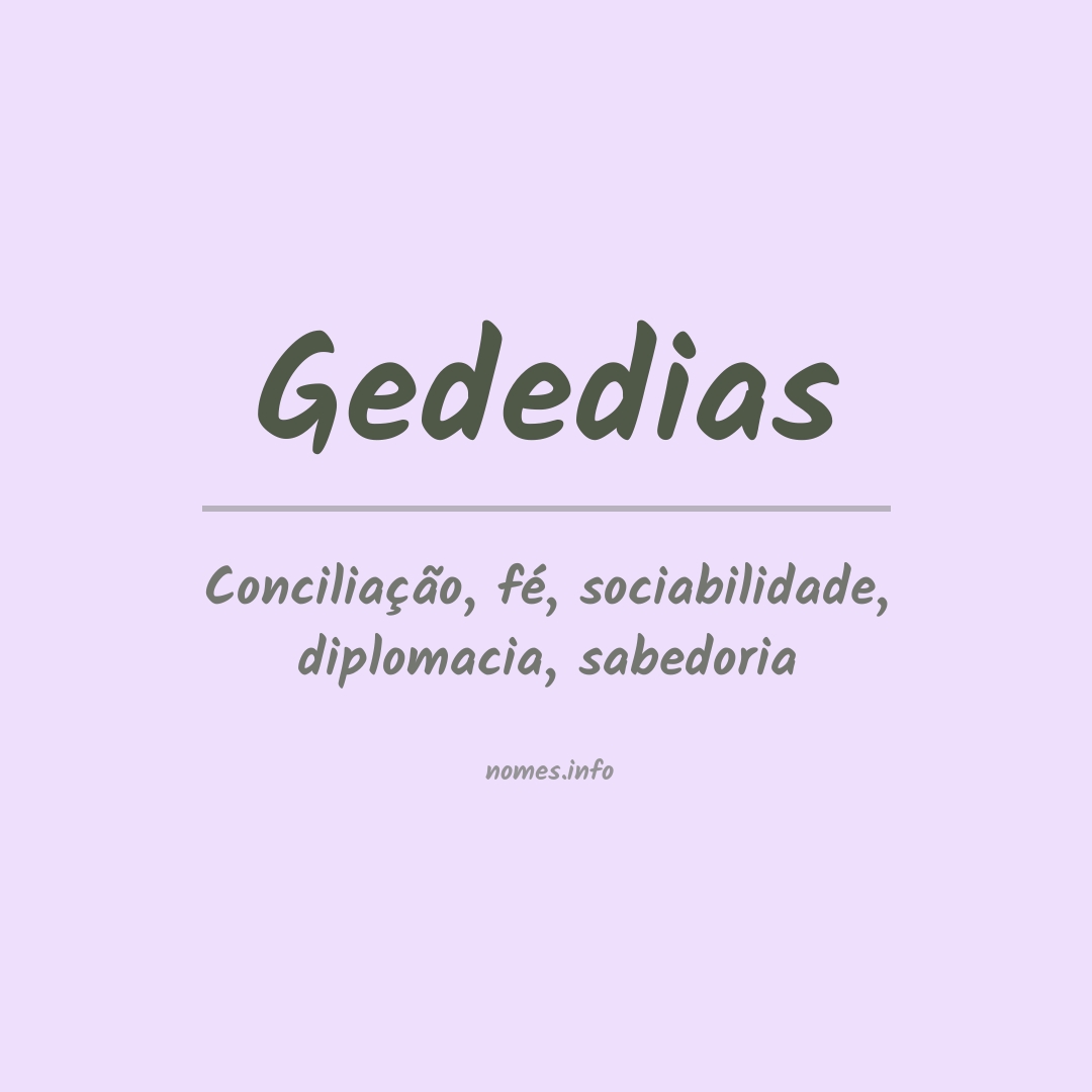 Significado do nome Gededias