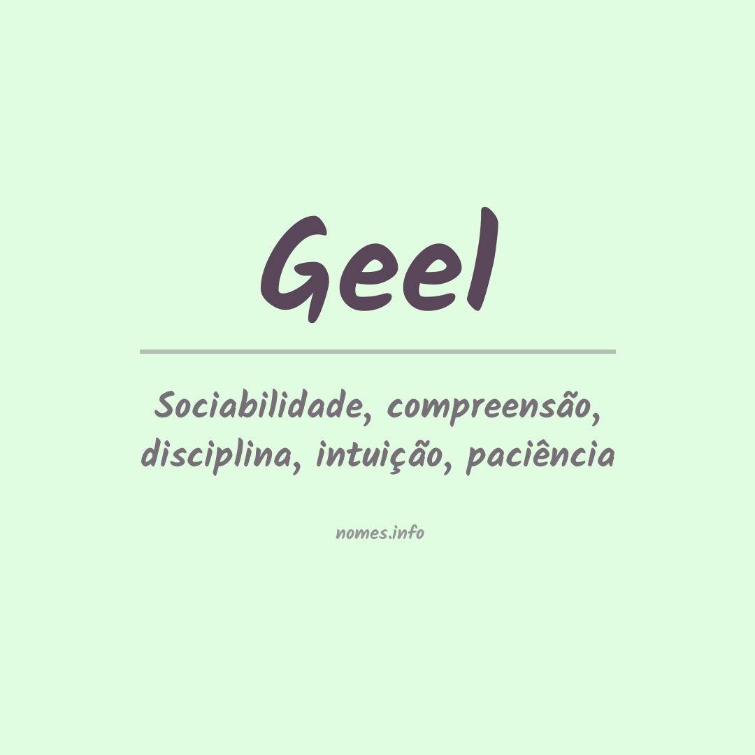 Significado do nome Geel