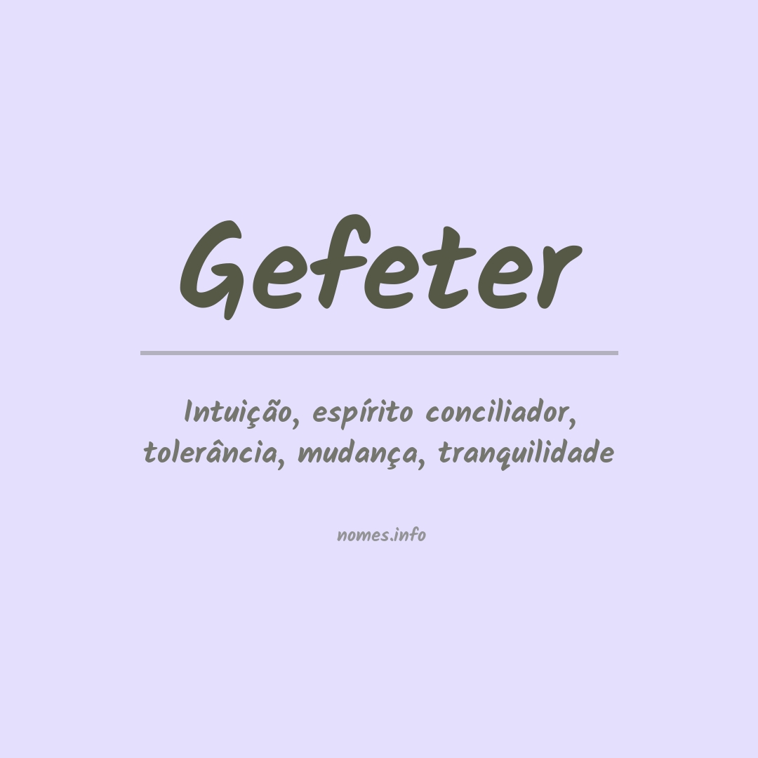 Significado do nome Gefeter