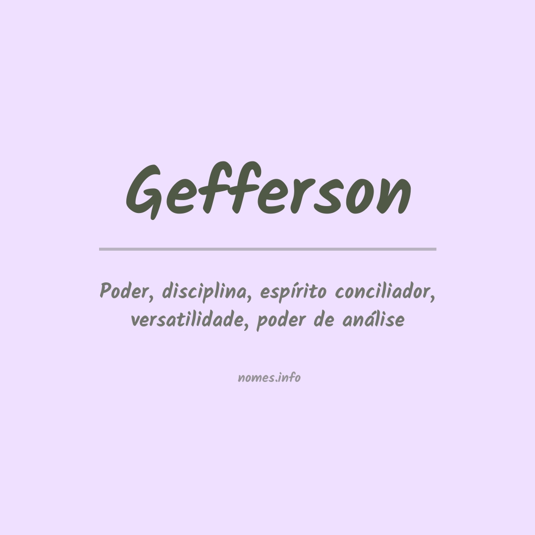 Significado do nome Gefferson