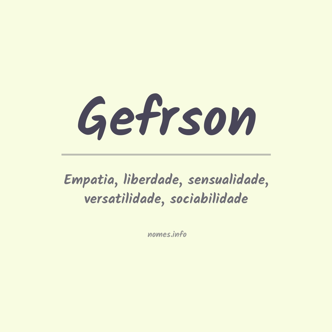 Significado do nome Gefrson