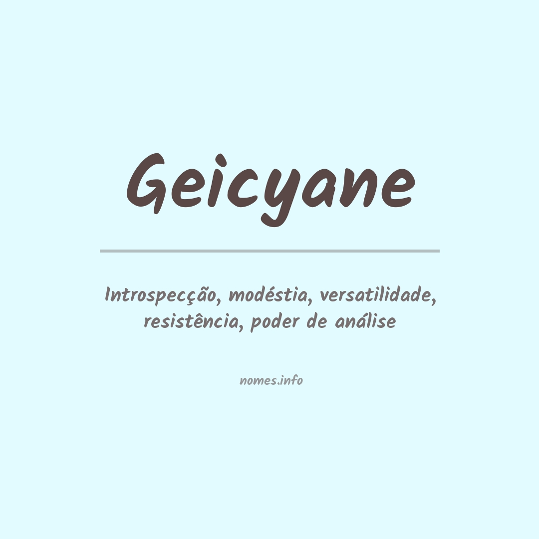 Significado do nome Geicyane