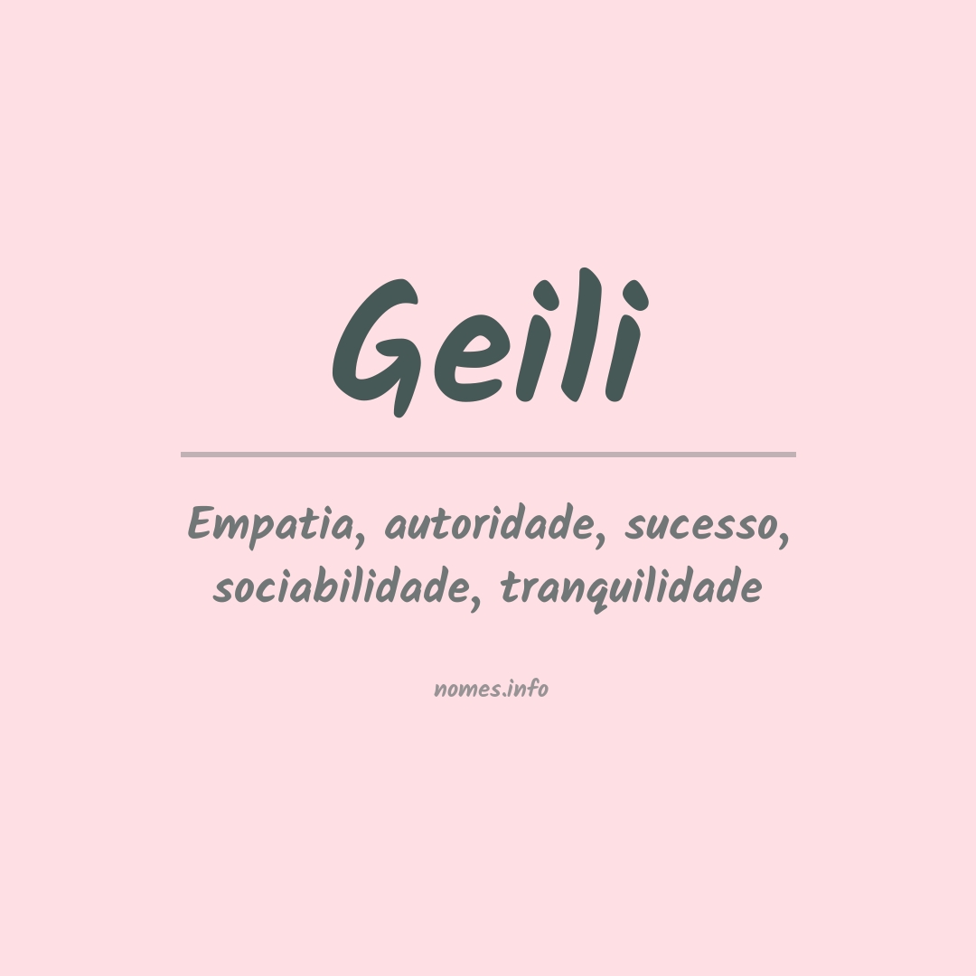 Significado do nome Geili