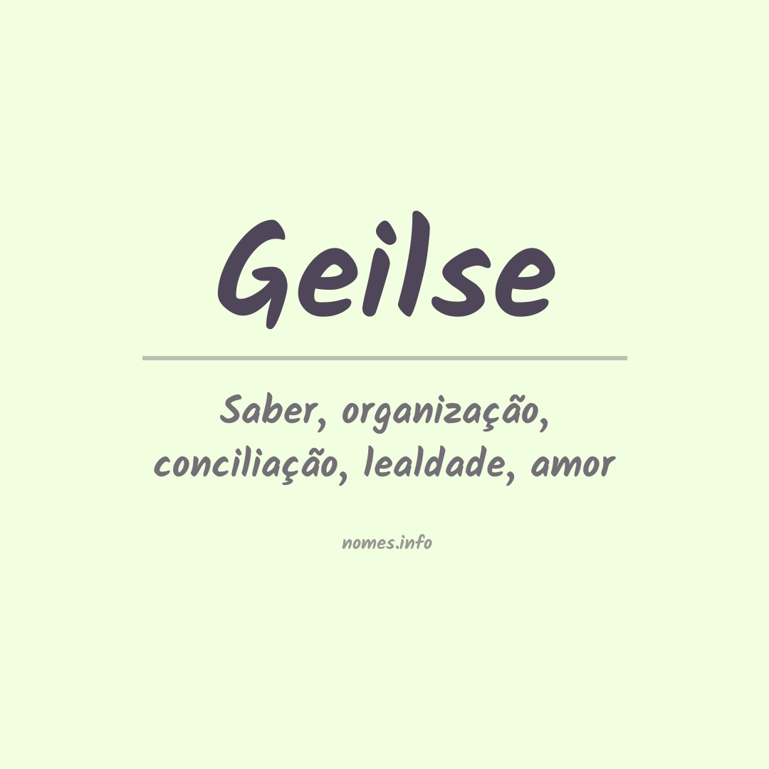 Significado do nome Geilse