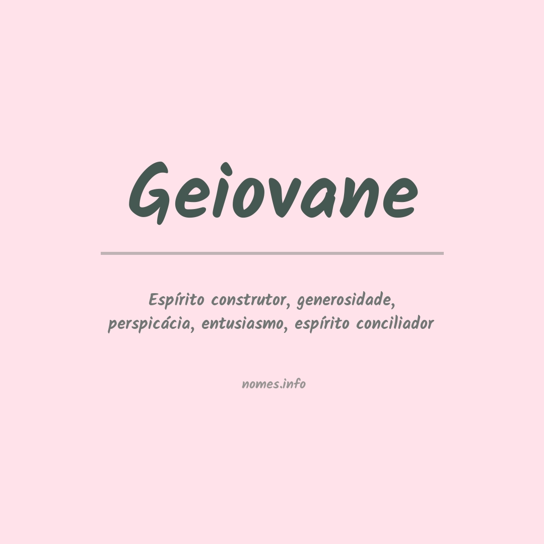 Significado do nome Geiovane