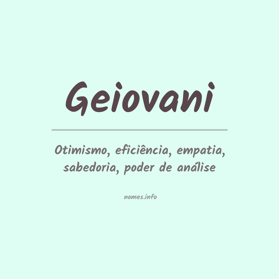 Significado do nome Geiovani