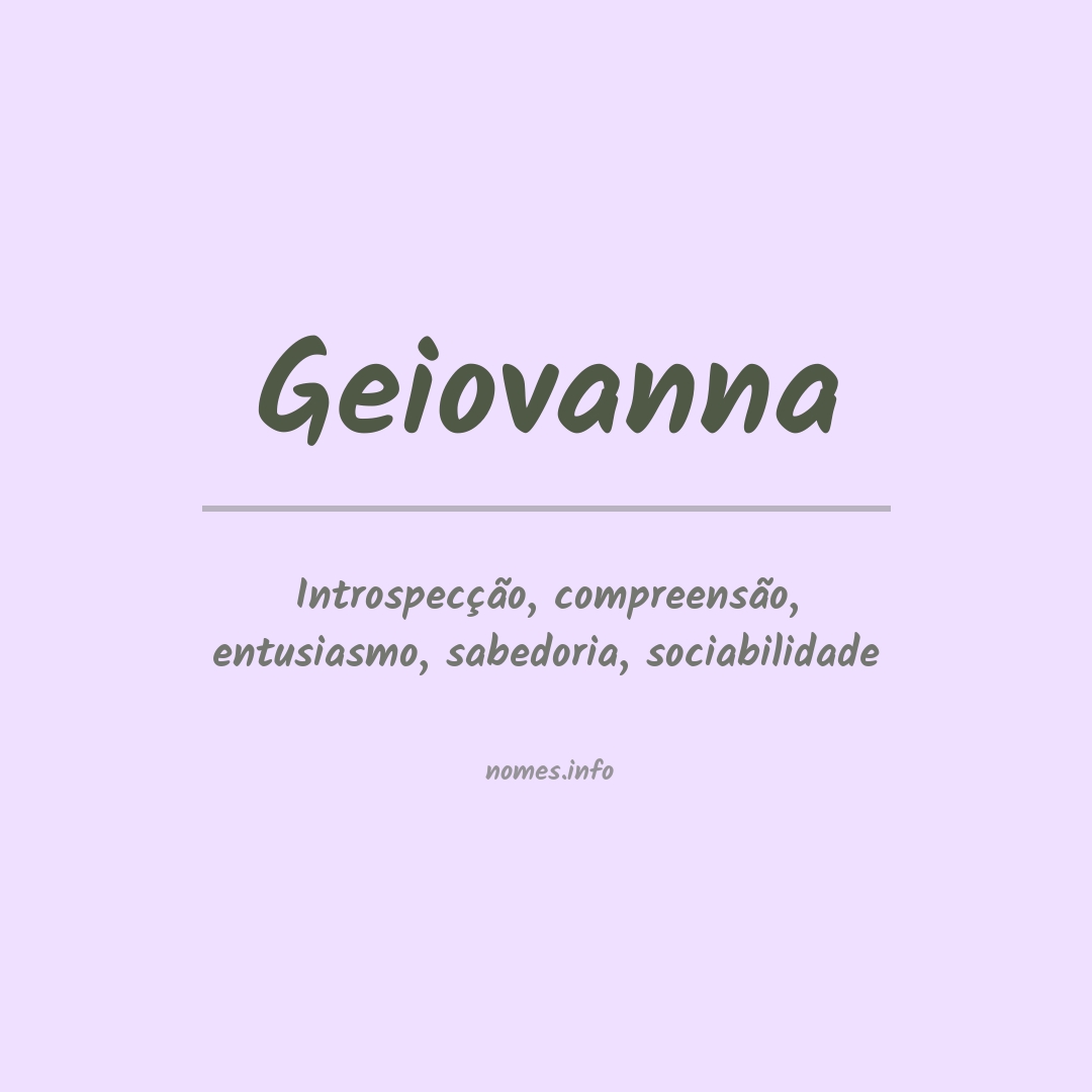 Significado do nome Geiovanna