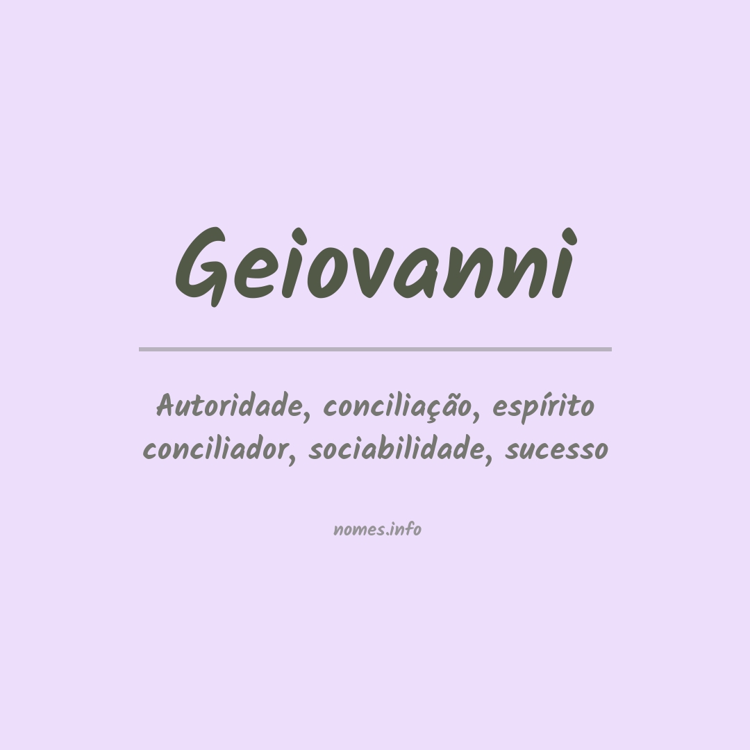 Significado do nome Geiovanni