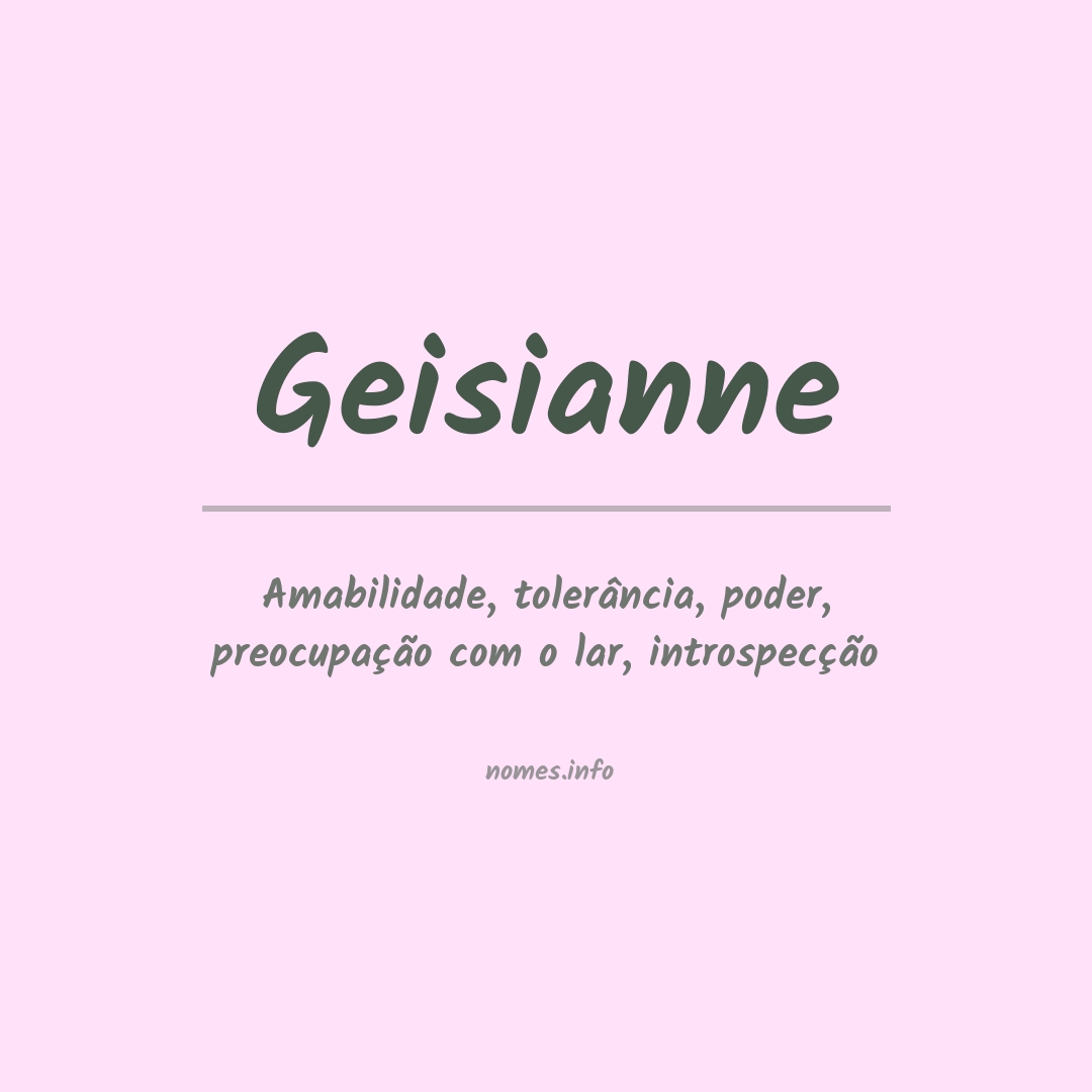 Significado do nome Geisianne