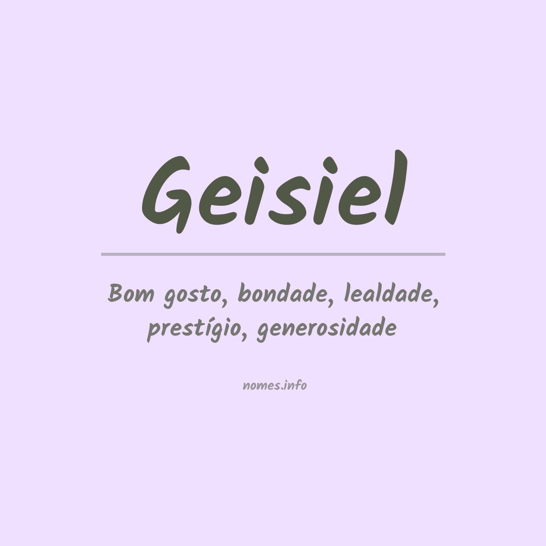Significado do nome Geisiel