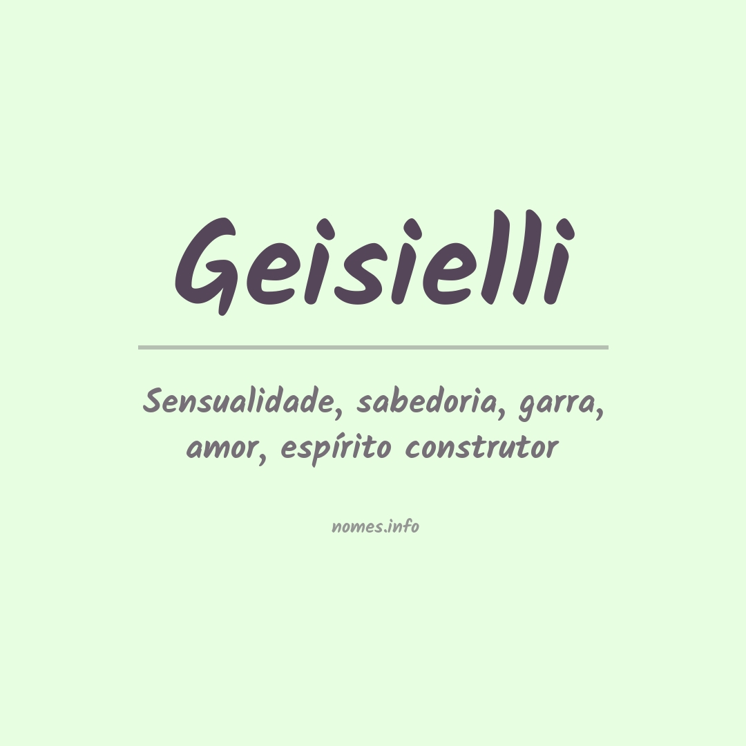 Significado do nome Geisielli