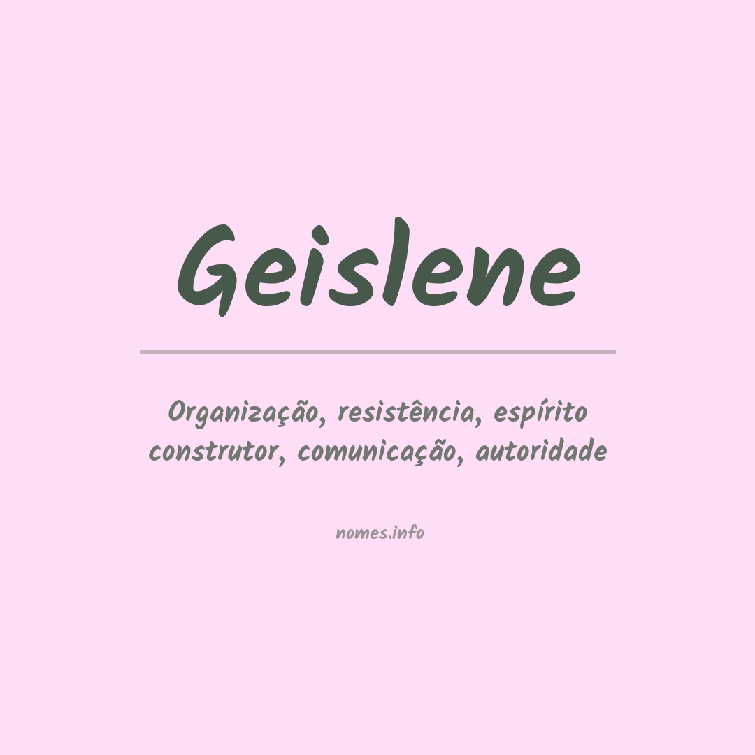 Significado do nome Geislene