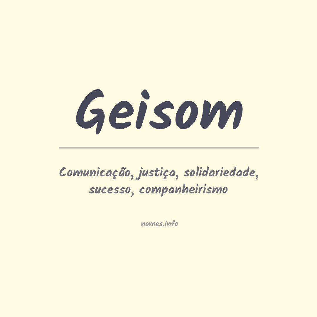 Significado do nome Geisom