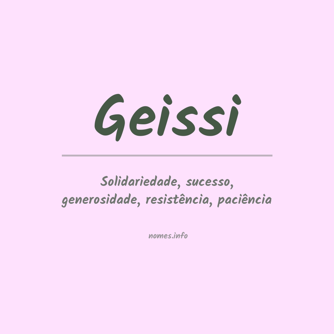 Significado do nome Geissi