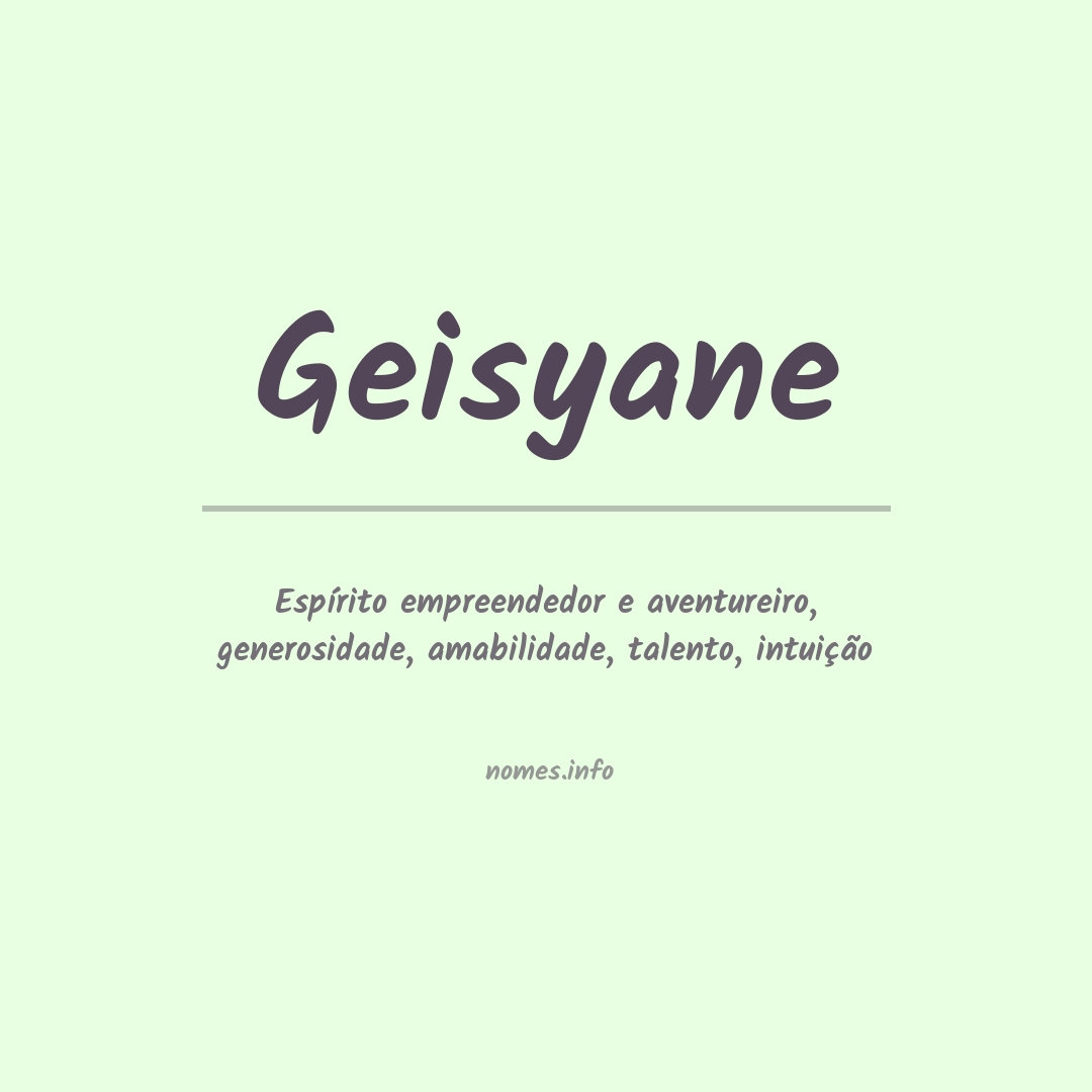 Significado do nome Geisyane