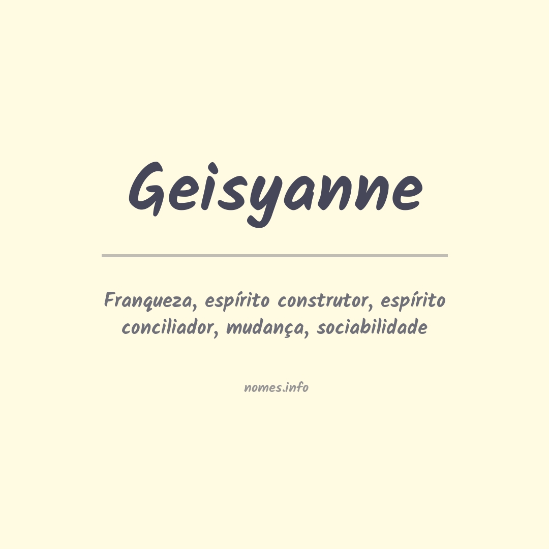 Significado do nome Geisyanne