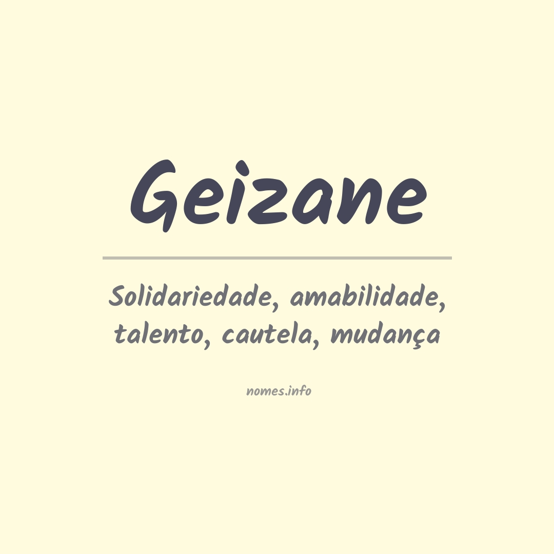 Significado do nome Geizane