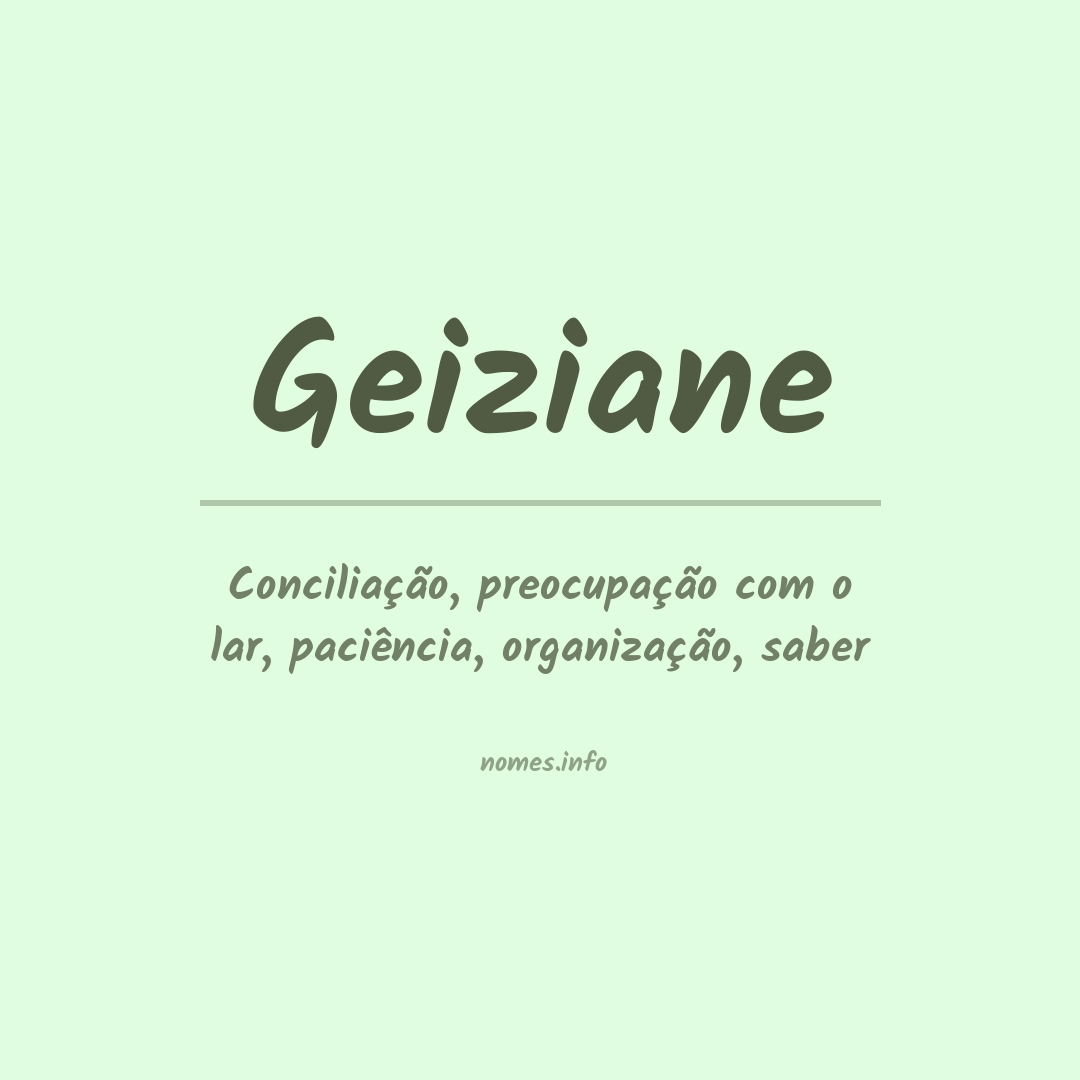 Significado do nome Geiziane