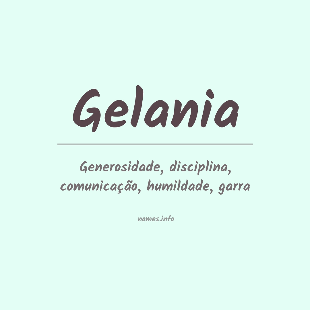 Significado do nome Gelania