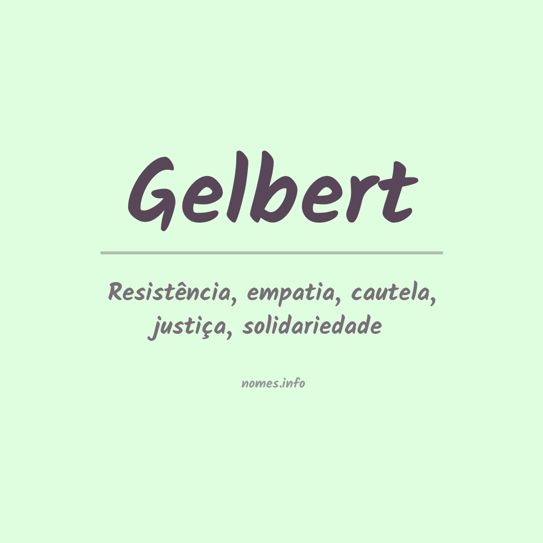 Significado do nome Gelbert