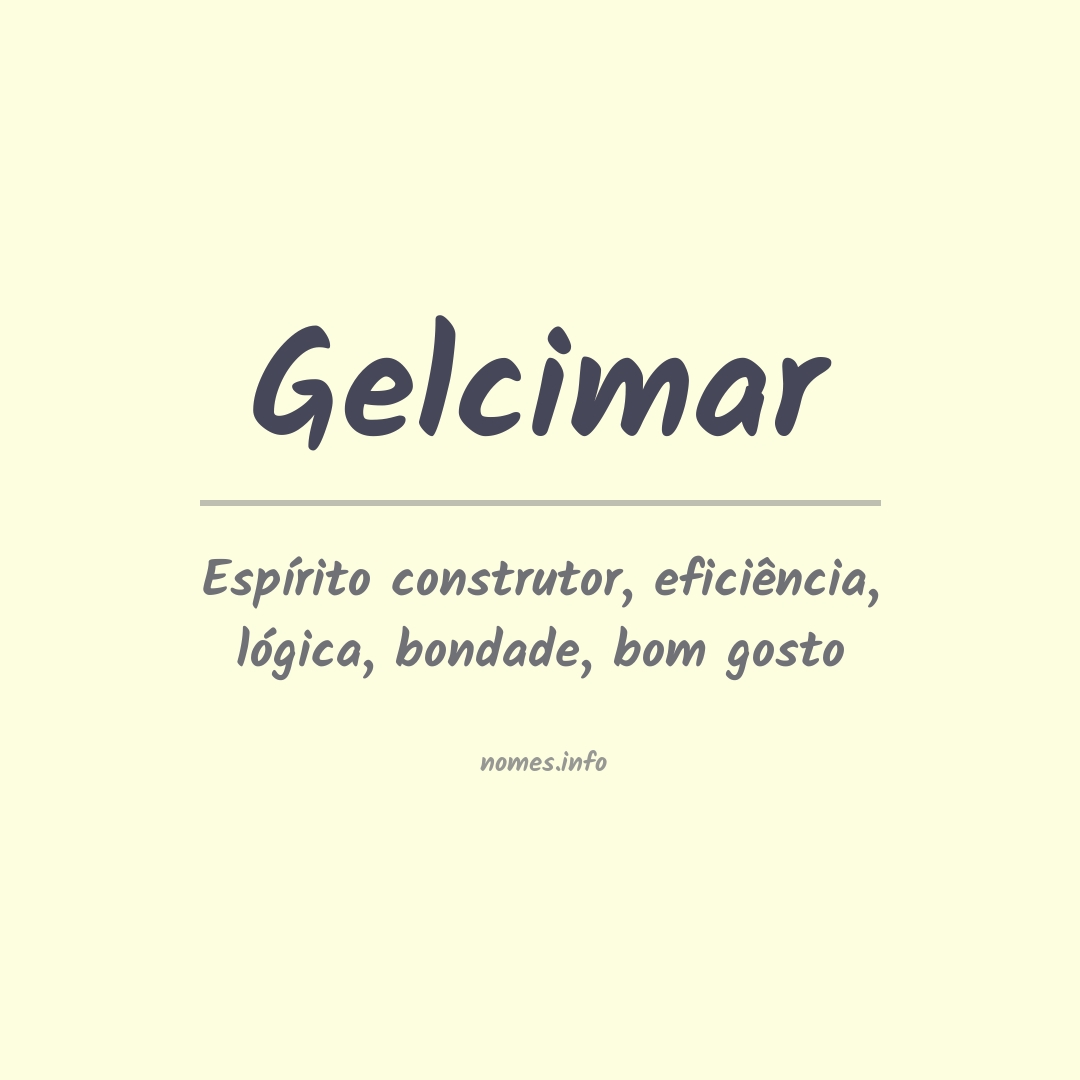 Significado do nome Gelcimar