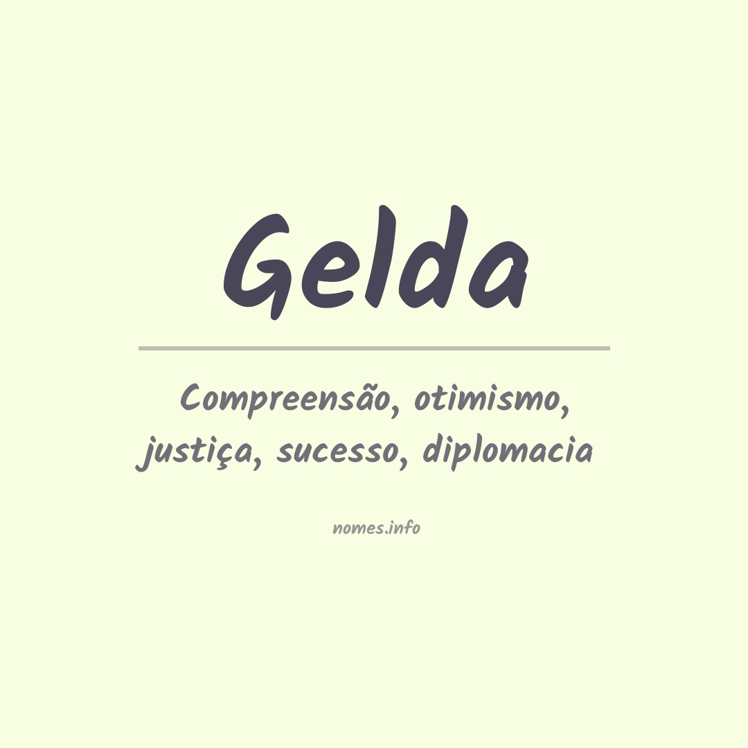 Significado do nome Gelda